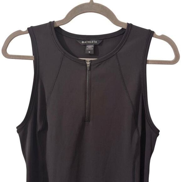 Athleta Ace Tennis Dress 1/4 Zip Black Tennis Golf Size M - Picture 4 of 13
